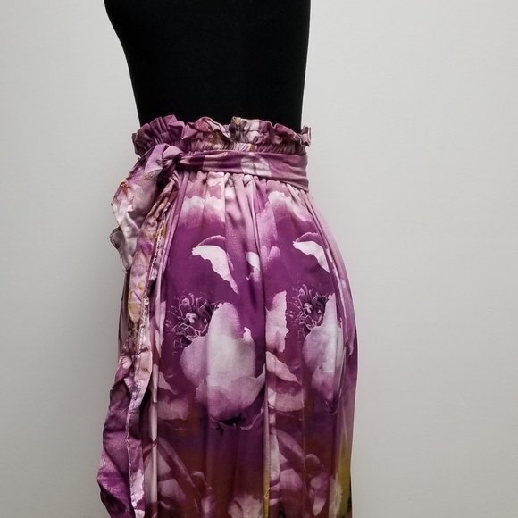 Handmade Purple Elastic Waist Skirt - Picture 2 of 2